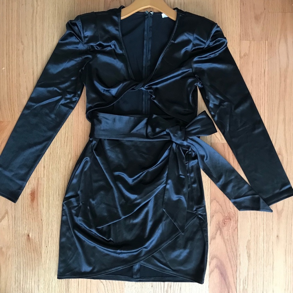NEW Better Be • Lil Black Satin Dress • Sexy Night - Picture 1 of 8